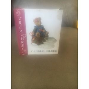 VINTAGE COLLECTIBLES-MAMA BEAR & CUB CANDLE HOLDER--5 1/2" LONG-VERY NICE!